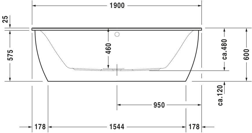 Duravit Darling New Гідромасажна ванна Білий колір 1900x900 mm, 760248000AS0000 760248000AS0000 фото