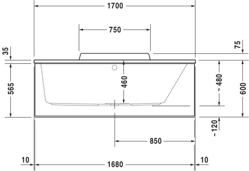 Duravit DuraStyle Гидромассажная ванна Белый цвет 1700x700 mm, 760295000AS0000 760295000AS0000 фото