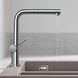 Hansgrohe Talis M54 Кухонный смеситель, однорычажный, 270, Eco, с вытяжным изливом, 1jet, хром, 72845000 72845000 фото 3