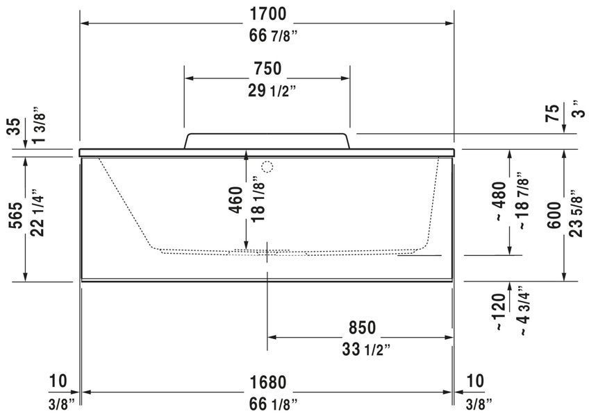 Duravit DuraStyle Ванни Білий колір 1700x700 mm, 700294000000000 700294000000000 фото