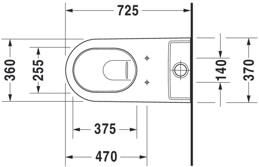 Duravit Starck 2 Унітаз для підлоги Білий колір 725 mm, 2129090000 2129090000 фото