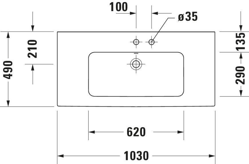 Duravit ME від Starck Умивальник Білий колір 1030 мм, 23361000301 23361000301 фото