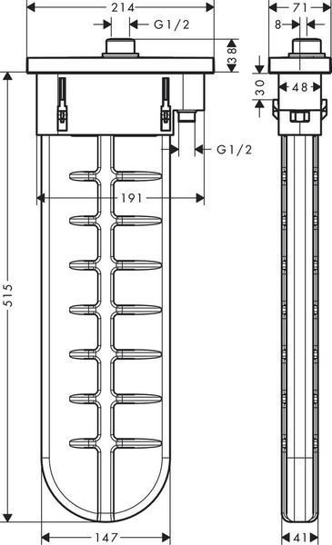 Внешняя часть с прямоугольной розеткой hansgrohe sBox 28010700 белый 28010700 фото