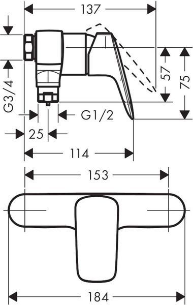 Смеситель hansgrohe Logis для душа 71630000 71630000 фото