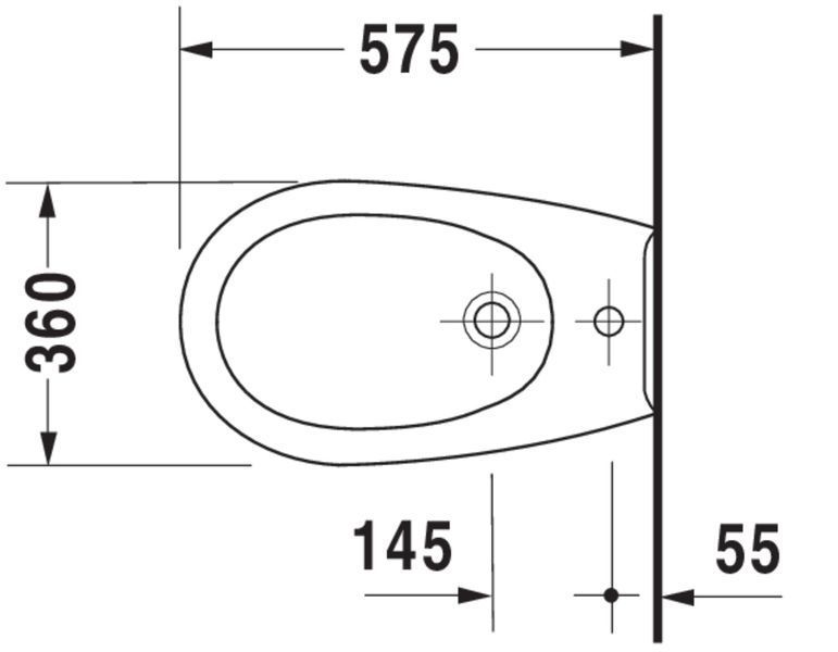 Duravit Duraplus Биде подвесное Белый цвет 575 mm, 25321000001 25321000001 фото