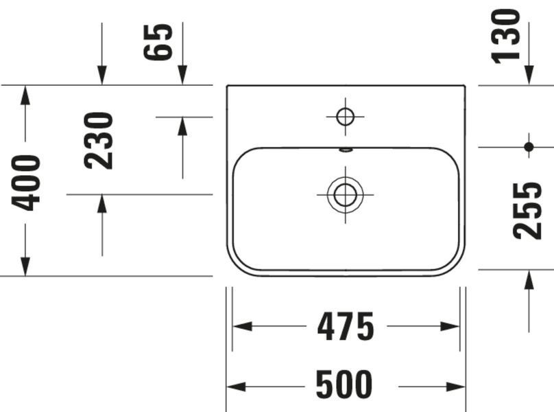 Duravit Happy D.2 Plus Накладная раковина, Белый цвет Глянцевый - Глянцевый, 500 мм, 23605061601 23605061601 фото