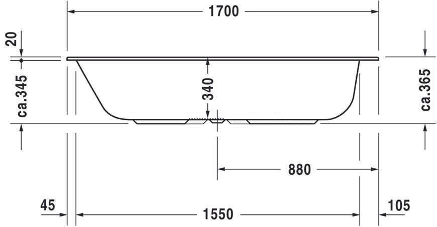 Duravit DuraStyle Ванны Белый цвет 1700x750 mm, 700231000000000 700231000000000 фото