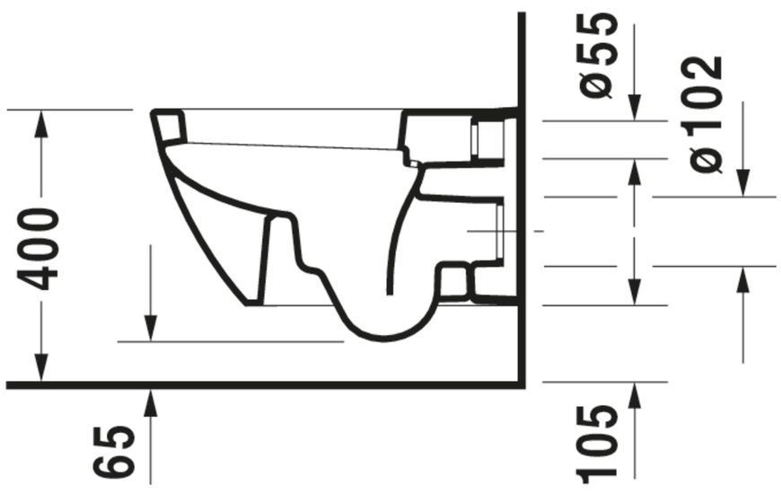 Duravit Happy D.2 Унітаз підвісний Білий колір 540 mm, 22210900001 22210900001 фото