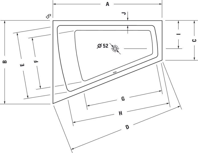 Duravit Paiova Гідромасажна ванна Білий колір 1700x1300 mm, 760214000CL1000 760214000CL1000 фото