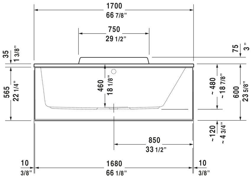 Duravit DuraStyle Ванни Білий колір 1700x700 mm, 700295000000000 700295000000000 фото