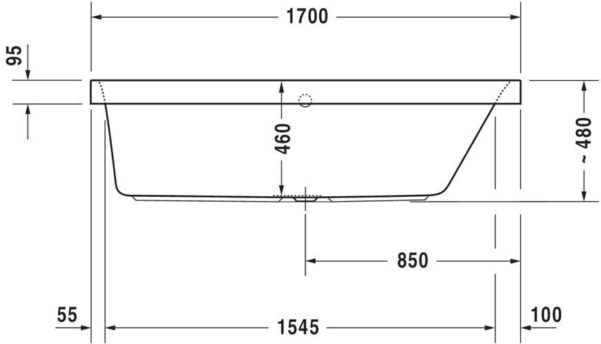 Duravit Happy D.2 Гідромасажна ванна Білий колір 1700x750 mm, 760313000CL1000 760313000CL1000 фото