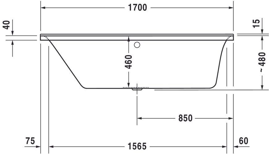 Duravit P3 Comforts Гидромассажная ванна Белый цвет 1700x700 mm, 760373000CP1000 760373000CP1000 фото