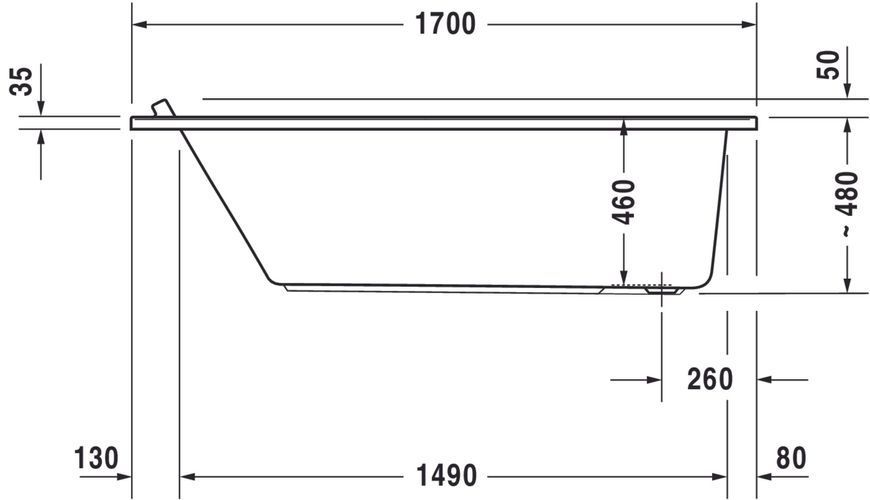 Duravit Starck Гидромассажная ванна Белый цвет 1700x750 mm, 760335000CE1000 760335000CE1000 фото