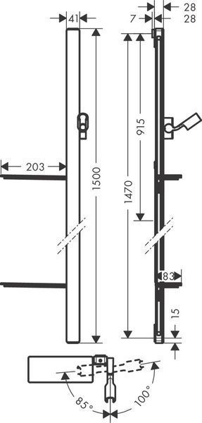 Штанга для душу hansgrohe Unica E 150 см зі шлангом для душу 27645000 27645000 фото