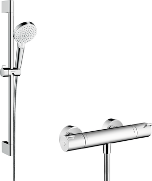 Душовий набір Crometta Vario/Ecostat 1001 CL Combi, 0.65 м, білий/хром 27812400 27812400 фото