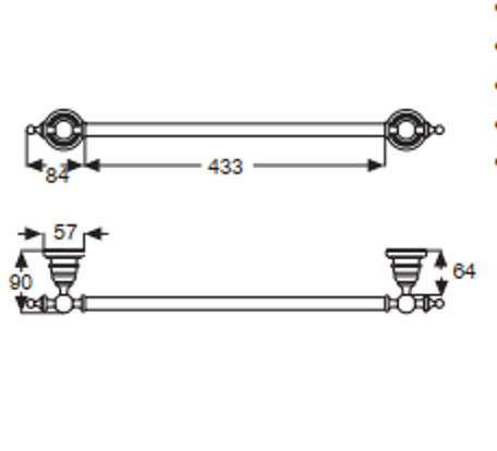 FIR Рушникотримач 43,3 см, бронза,ABME06A2200 ABME06A2200 фото