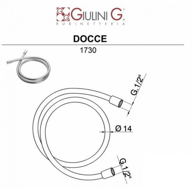 Giulini DOCCE Шланг 150 см, черный матовый, 1730NO 1730NO фото