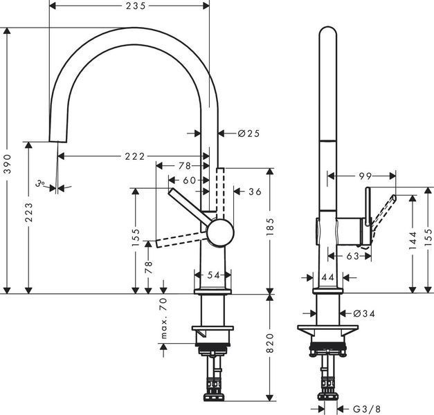 Змішувач hansgrohe Talis M54 для кухонного миття, хром 72843000 72843000 фото
