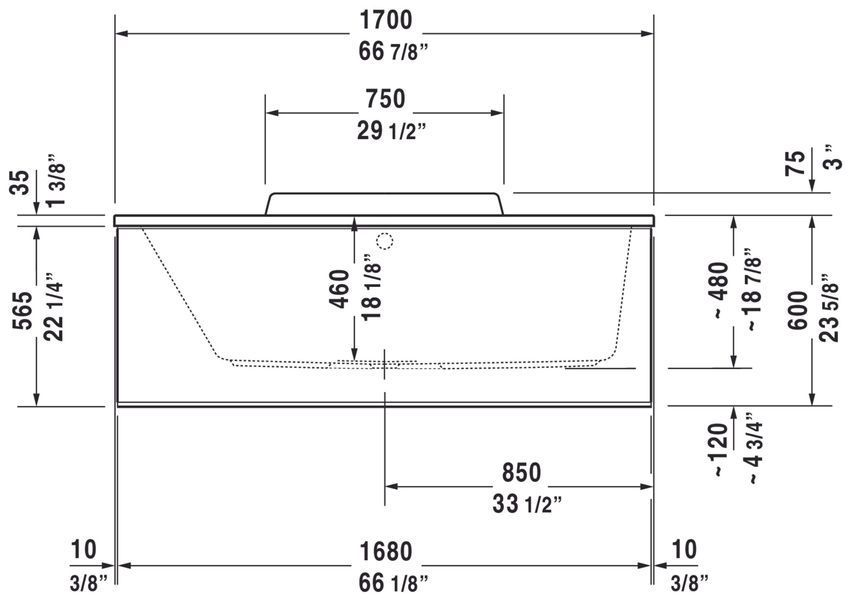 Duravit DuraStyle Ванны Белый цвет 1700x750 mm, 700296000000000 700296000000000 фото