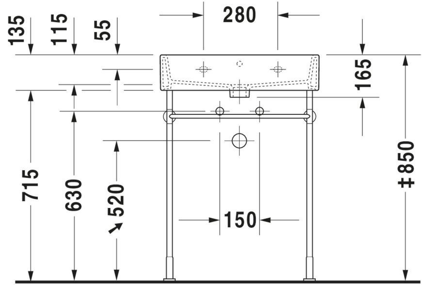 Duravit Vero Air Умывальник Белый цвет 600 мм, 2350600000 2350600000 фото