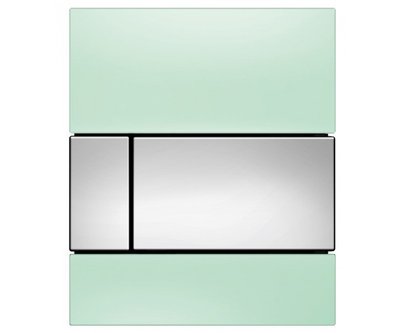 TECE SQUARE Клавиша смыва для писсуара, стекло зелёное, кнопки хром глянц., 9242805 9242805 фото