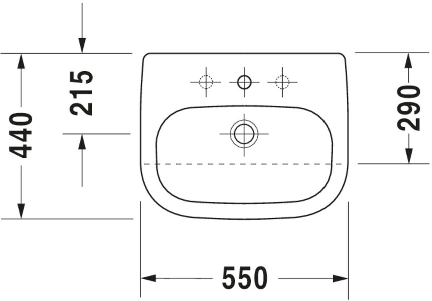 Duravit D-Code Утоплений умивальник Білий колір 550 мм, 339550000 339550000 фото