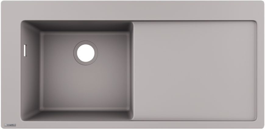 Мийка для кухні hansgrohe S51 S5110-F450 43330380 із сушаркою праворуч, сірий бетон 43330380 фото