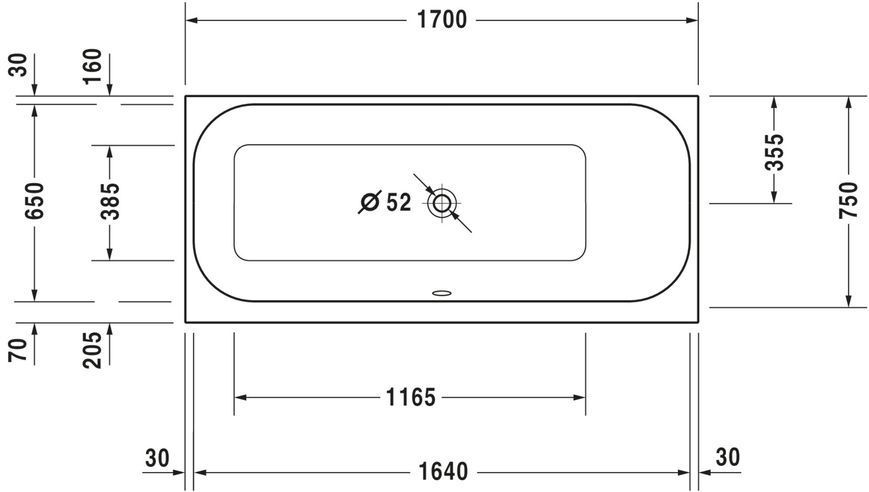 Duravit Happy D.2 Гідромасажна ванна Білий колір 1700x750 mm, 760313000JS1000 760313000JS1000 фото