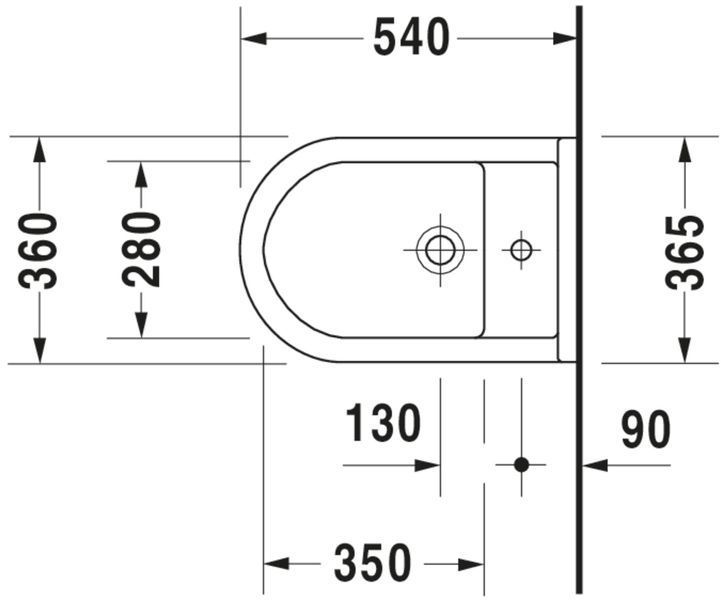 Duravit Starck 3 Біде підвісне Білий колір 540 mm, 22801500001 22801500001 фото