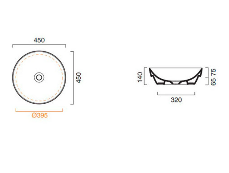 CATALANO SFERA 145TSFCS Раковина D. 45 см, cemento satinato, 0524450023 0524450023 фото