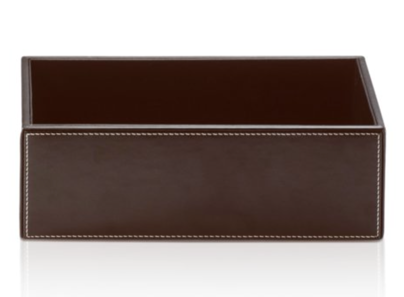 DECOR WALTHER Контейнер открытый 9x24.5x13 см, имитация кожи, dark brown, 0930690 0930690 фото