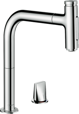 Змішувач hansgrohe Metris Select M71 для кухонного миття з висувним душем, хром 73819000 73819000 фото