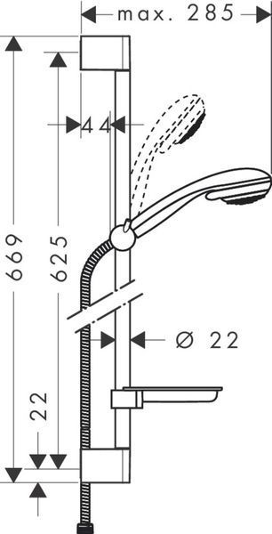 Душовий набір hansgrohe Crometta 85 Vario Unica/Crometta 65, хром 27764000 27764000 фото