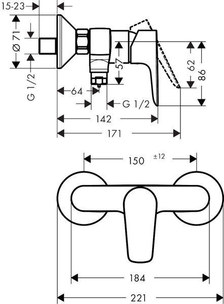 Змішувач hansgrohe Talis E для душу, бронза матовий 71760140 71760140 фото