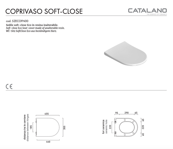 CATALANO SFERA 5ZECOFN00 Кришка для унітазу Soft-Close, білий, 0551300001 0551300001 фото