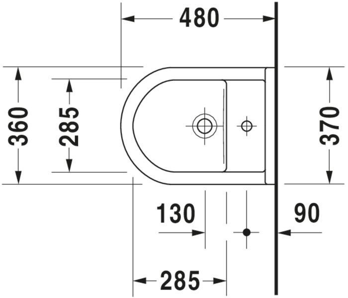 Duravit Starck 3 Біде підвісне Білий колір 480 mm, 22811500001 22811500001 фото