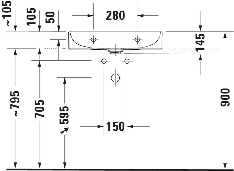 Duravit DuraSquare Умивальник Білий колір 600 мм, 23566000731 23566000731 фото