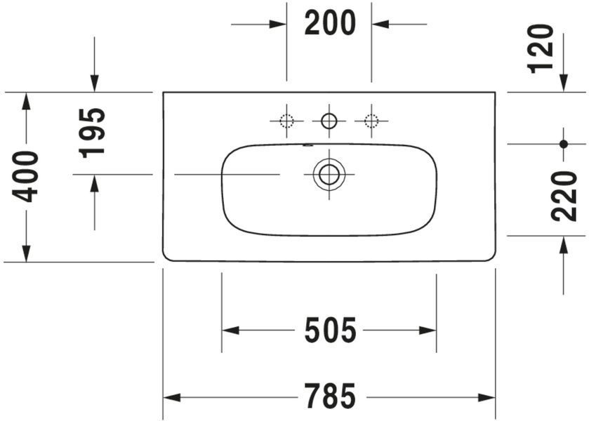 Duravit DuraStyle Умивальник Білий колір 785 мм, 2337780000 2337780000 фото