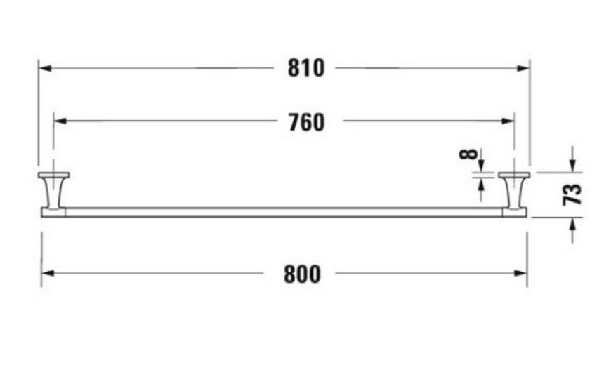 Duravit Starck T Полотенцедержатель 81 см, черный матовый, 0099434600 0099434600 фото
