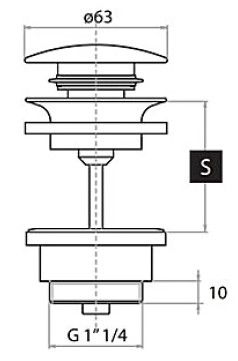 Fiore Донний клапан для раковини з переливом Click-Clack, хром, 30CR8857(35SCO002) 30CR8857(35SCO002) фото