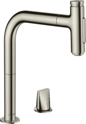 Змішувач hansgrohe Metris Select M71 для кухонного миття з висувним душем, під сталь 73819800 73819800 фото