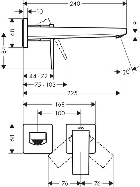 Смеситель hansgrohe Metropol для раковины настенный, хром 32526000 32526000 фото