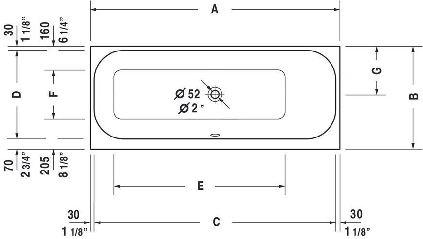 Duravit Happy D.2 Ванны Белый цвет 1600x700 mm, 700309000000000 700309000000000 фото