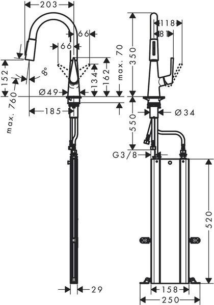 Смеситель hansgrohe Talis M51 для кухонной мойки, хром 73850000 73850000 фото