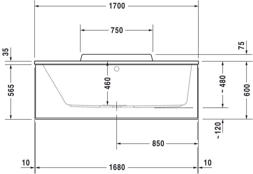 Duravit DuraStyle Гідромасажна ванна Білий колір 1700x750 mm, 760296000JS1000 760296000JS1000 фото