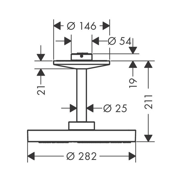 AXOR One Верхний душ Ø 280 мм 2jet с потолочным подключением, хром, 48494000 48494000 фото