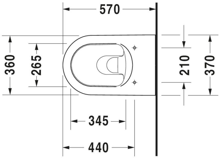 Duravit ME от Starck Унитаз подвесной Белый цвет 570 mm, 2528090000 2528090000 фото