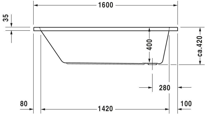 Duravit D-Code Гидромассажная ванна Белый цвет 1600x700 mm, 760096000JP1000 760096000JP1000 фото