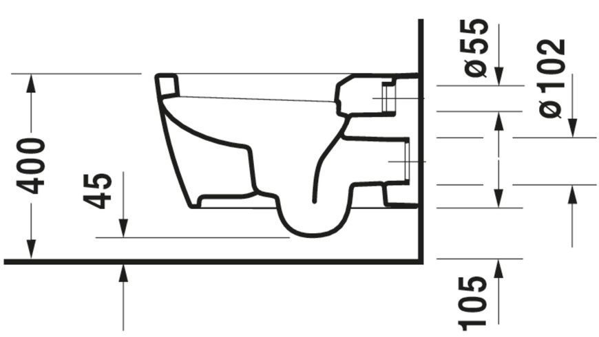Duravit ME от Starck Унитаз подвесной Белый цвет 570 mm, 2528090000 2528090000 фото
