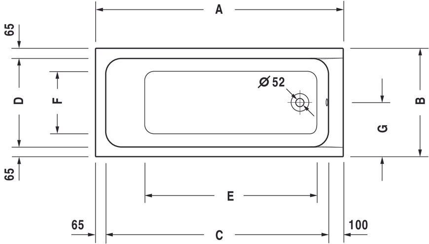 Duravit D-Code Гидромассажная ванна Белый цвет 1600x700 mm, 760096000JP1000 760096000JP1000 фото